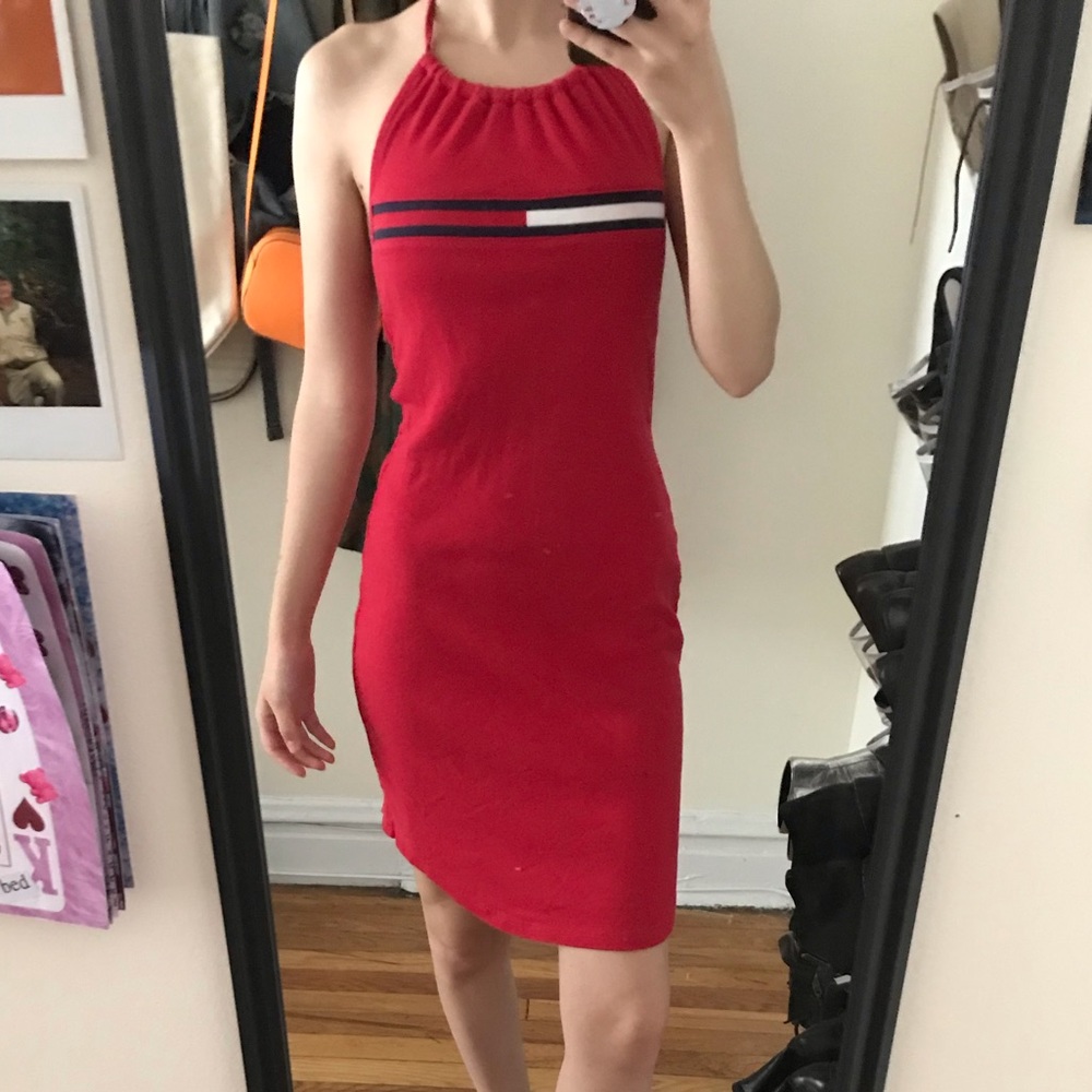 TOMMY❤️💙 HALTER DRESS